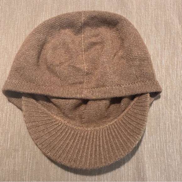 LAUREN RALPH LAUREN Wool Blend Newspaper Boy Rigid Rim Tan Brown Knit Cap - Picture 5 of 7